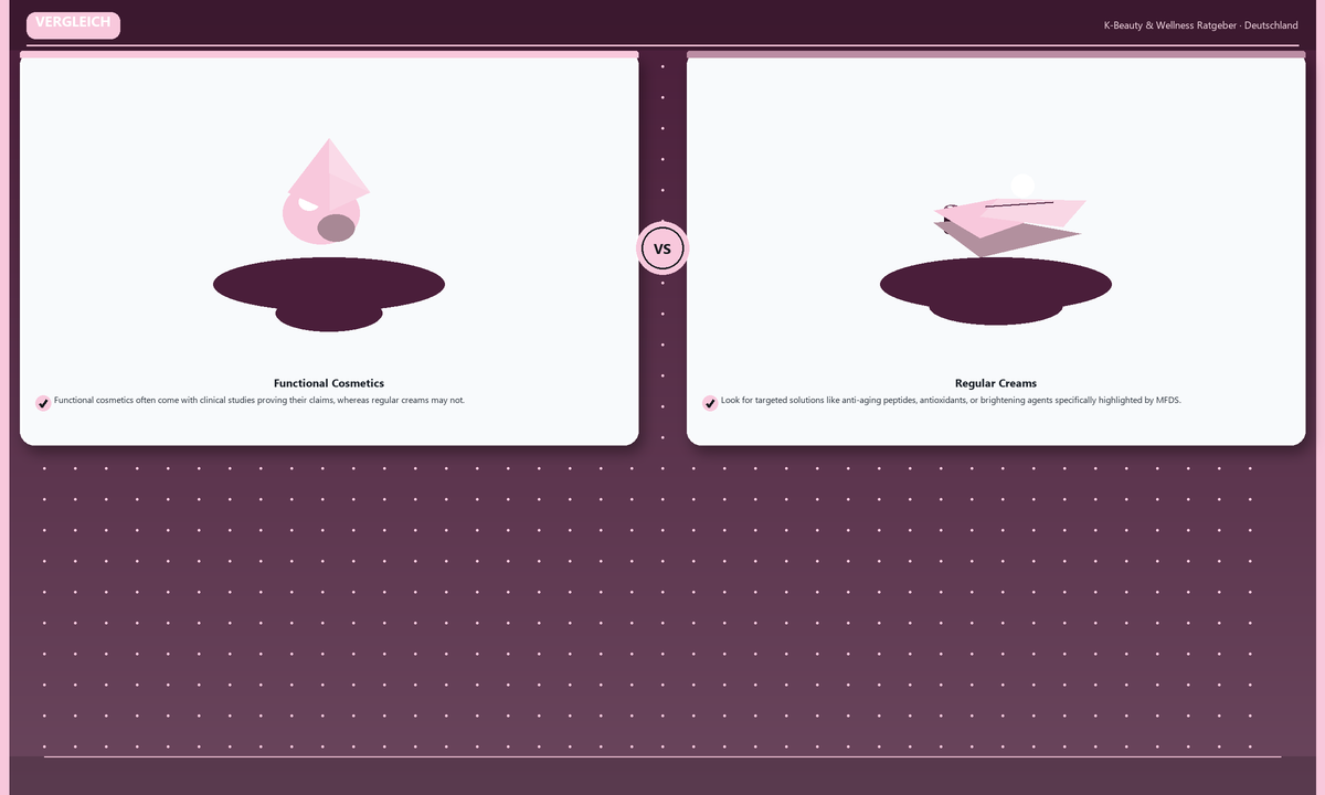 Vergleich: Functional Cosmetics · Regular Creams